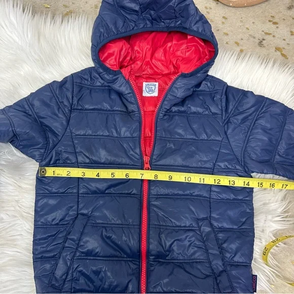 Chicco Blue & Red Full Zip Quilted Winter Puffer Jacket Kids Size 4-5